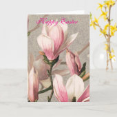 Easter Pink Flowers Greeting Kaart (Gele Bloem)