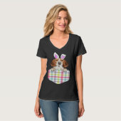 Easter Plaid Beagle Bunny Dog In Pocket T-shirt (Voorkant volledig)