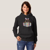 Easter Plaid Mastiff Bunny Dog In Pocket Hoodie (Voorkant volledig)