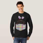 Easter Plaid Newfoundland Bunny Dog In Pocket T-shirt (Voorkant volledig)