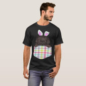Easter Plaid Newfoundland Bunny Dog In Pocket T-shirt (Voorkant volledig)