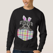 Easter Plaid Standard Schnauzer Bunny Dog In Pocke Trui (Voorkant)