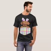 Easter Plaid Vizsla Bunny Dog In Pocket T-shirt (Voorkant volledig)