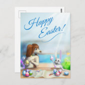 Easter Postcard with cute animals Briefkaart (Voorkant / Achterkant)