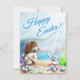 Easter Postcard with cute animals Briefkaart