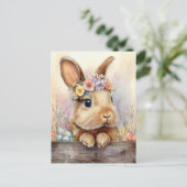 Easter Postcard with Easter Eggs and Bunny Briefkaart (Staand voorkant)