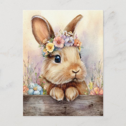 Easter Postcard with Easter Eggs and Bunny Briefkaart (Voorkant)