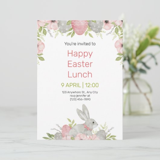 Easter Potluck Invitation Kaart (Staand voorkant)