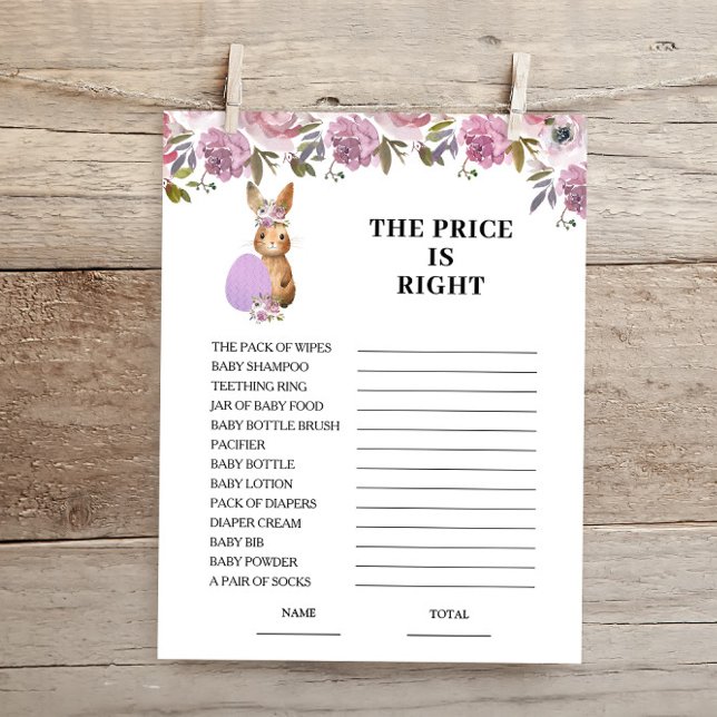 Easter Price is Right Baby Shower Game Card  (Creator heeft geüpload)