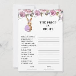 Easter Price is Right Baby Shower Game Card  Kaart