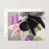 Easter Pug-briefkaart Feestdagenkaart (Voorkant / Achterkant)