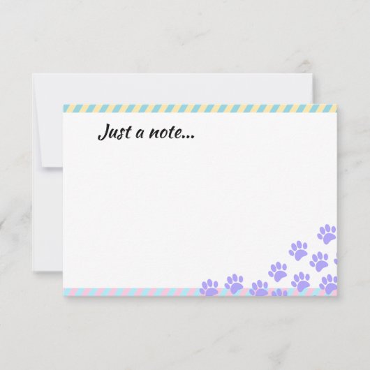 Easter Puppy Paw Prints Just a Note Notitiekaartje (Voorkant)