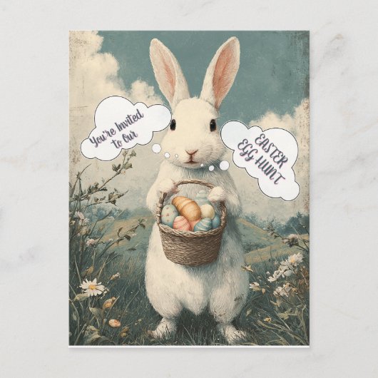 Easter Rabbit and Eggs Easter Egg Hunt Feestdagenkaart (Voorkant)