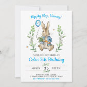 Easter Rabbit Bunny Boy Birthday Invitation Kaart (Voorkant)