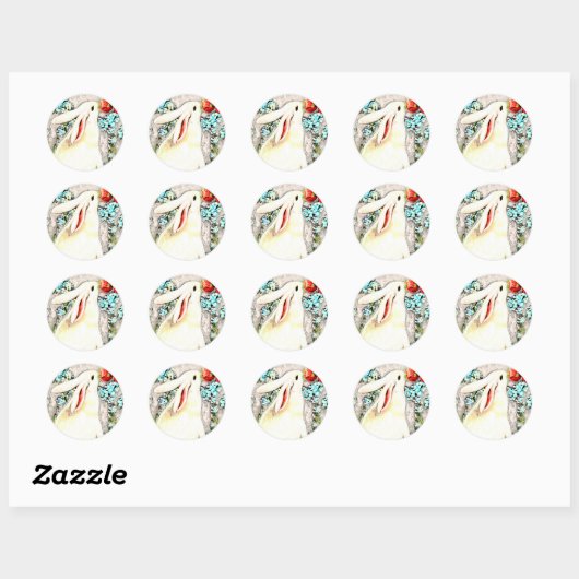 Easter Rabbit Bunny Hare Stickers (Vel)