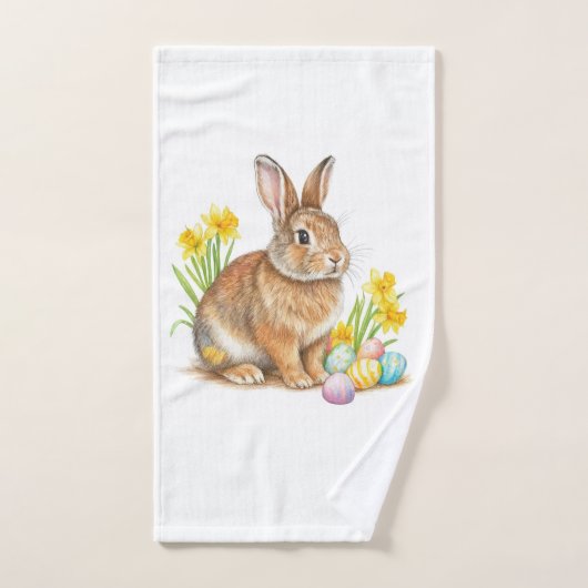 Easter Rabbit Hand Towel Handdoek (Handdoek)