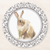 Easter Rabbit-ontwerp Ronde Kartonnen Onderzetter (Voorkant)