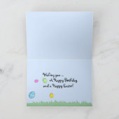 Easter Rabbit Run Happy Easter Verjaardag Kaart (Binnen)