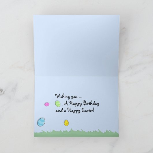 Easter Rabbit Run Happy Easter Verjaardag Kaart (Binnen)