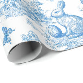 Easter-rabbit-toile-de-jouy pattern cadeaupapier (Rol Hoek)