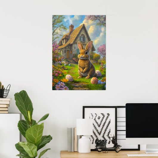 Easter Rabbit Wall Art Poster (Thuiskantoor)