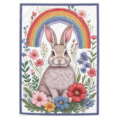 Easter Rainbow Meadow Spring Flowers Wild Rabbit  Tafelkleed (Voorkant)