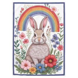 Easter Rainbow Meadow Spring Flowers Wild Rabbit  Tafelkleed