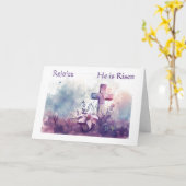 Easter Rejoice He Is Risen Kaart (Gele Bloem)