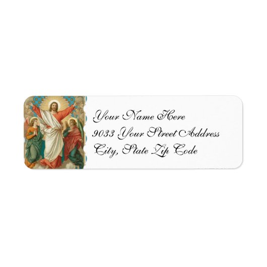 Easter Religious Resurrection Jesus Label (Voorkant)
