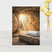 Easter Resurrection Morning Empty Tomb Kaart (Gele Bloem)