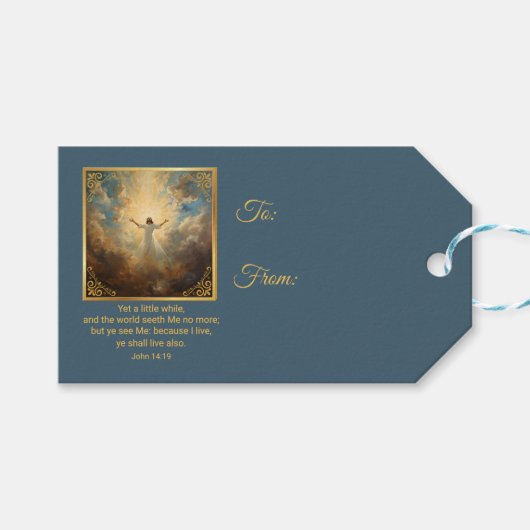 Easter Resurrection Religious Cadeaulabel (Voorkant (Horizontaal))