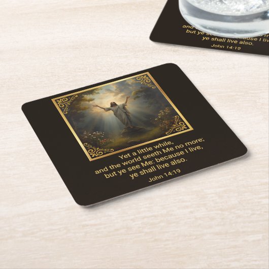 Easter Resurrection Religious Kartonnen Onderzetters (Schuin)