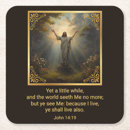 Easter Resurrection Religious Kartonnen Onderzetters