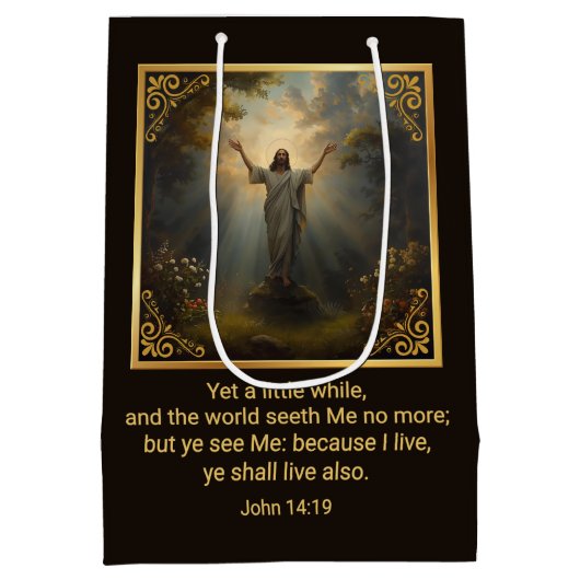 Easter Resurrection Religious Medium Cadeauzakje (Achterkant)