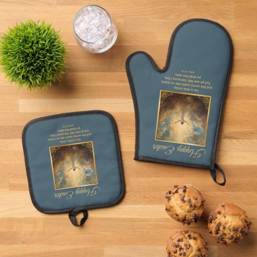 Easter Resurrection Religious Ovenwant & Pannenlap Set (Top down)