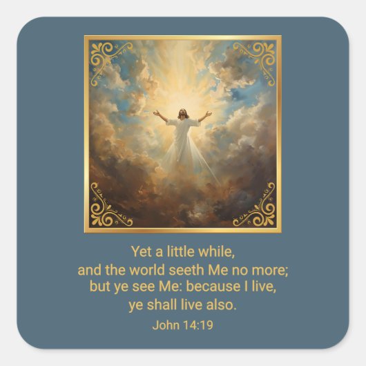 Easter Resurrection Religious  Vierkante Sticker (Voorkant)