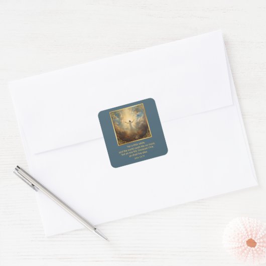 Easter Resurrection Religious  Vierkante Sticker (Envelop)