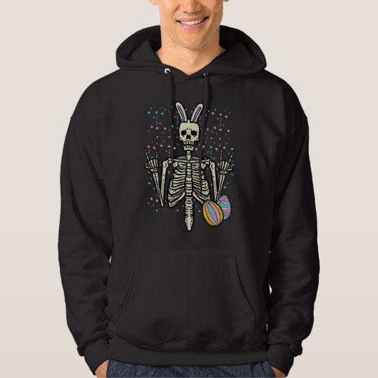 Easter Rocker Skeleton Rock Hand Men Boys Toddler  Hoodie (Voorkant)
