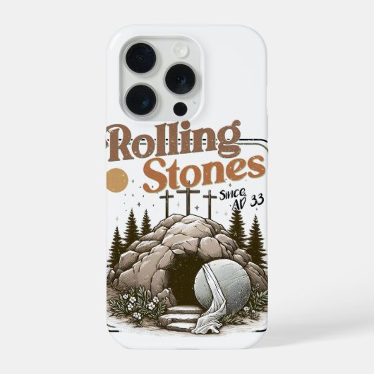 Easter "Rolling Stones since AD 33" Phone Case iPhone Hoesje (Achterkant)