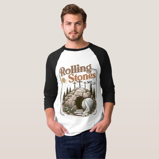 Easter "Rolling Stones since AD 33" T-Shirt (Voorkant volledig)