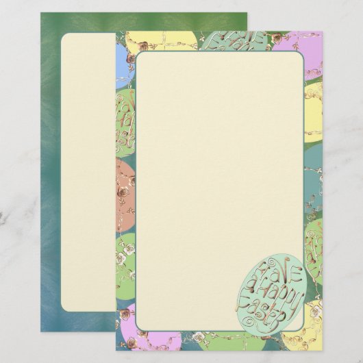 Easter Rose Eggs Stationery Briefpapier (Voorkant / Achterkant)