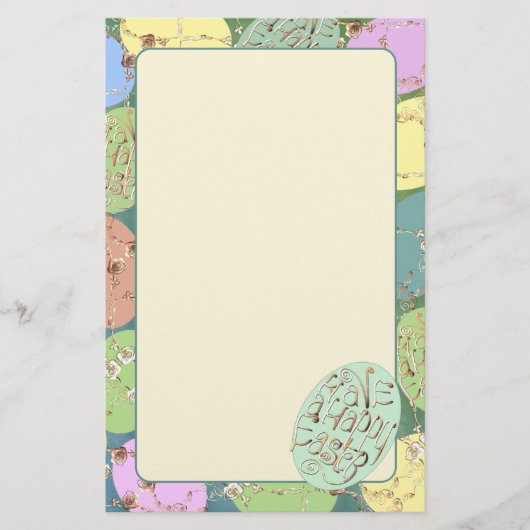 Easter Rose Eggs Stationery Briefpapier (Voorkant)