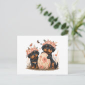 Easter Rottweiler Dogs Feestdagenkaart (Staand voorkant)