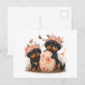 Easter Rottweiler Dogs Feestdagenkaart (Voorkant / Achterkant)