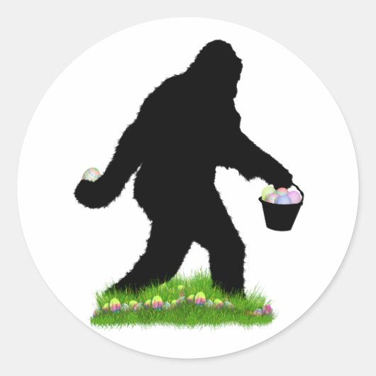 Easter Sasquatch Ronde Sticker (Voorkant)