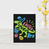 Easter Saurus Rex Bunny Dinosaur Egg Hunting Manne Kaart (Gele Bloem)