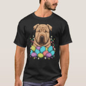 Easter Shar Pei Bunny Eggs Dog on Easter Shar Pei T-shirt (Voorkant)