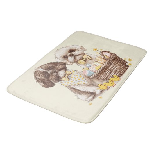 Easter Shih Tzu Dogs Badmat (Gekanteld)