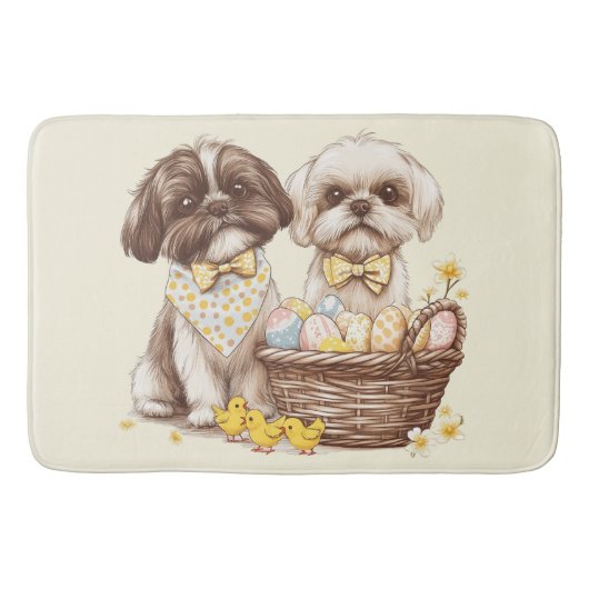 Easter Shih Tzu Dogs Badmat (Voorkant)