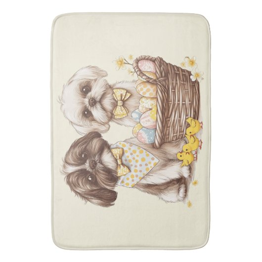 Easter Shih Tzu Dogs Badmat (Voorkant Verticaal)